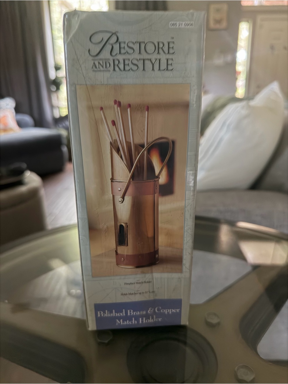 Polished Brass & Copper Match Holder - Brass Finish